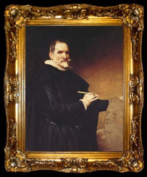 framed  Diego Velazquez Portrait du Sculpteur Martinez Montanes (df02), ta009-2